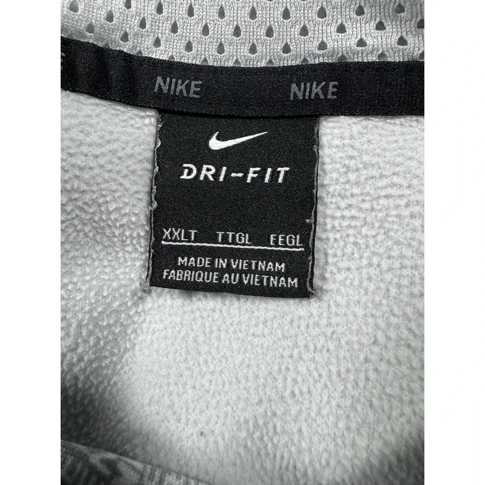 Nike Dri-FIT Hoodie Mens 2XLT Gray Fleece Pullover Sweatshirt 860483-043